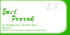 emil prorok business card